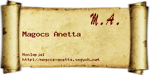 Magocs Anetta névjegykártya